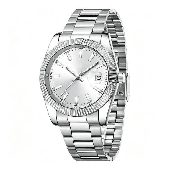 DESIGNICE Mens Watches Waterproof Stainless Steel Watch for Men Analog Quartz Fashion Business Designer Wristwatch Silver Watch