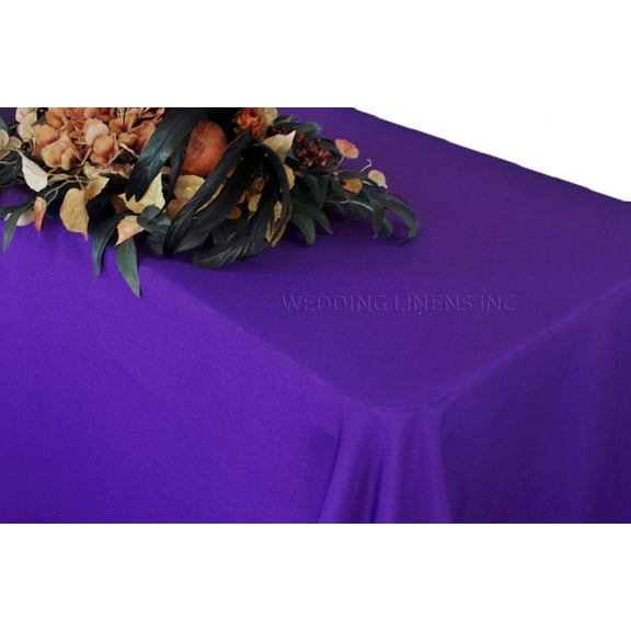 Wedding Linens Inc. 90" x 156" Premium (200 GSM) Rectangular Polyester Linen Tablecloth for Wedding, Party, Event, Decoration and Home Use- Regency Purple