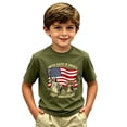 thumbnail image 4 of Tisuna Boys America Anniversary T Shirts Kids Short Sleeve Crew Neck USA Flag Print Tops Breathable Toddler Youth 4th Of July 250 Years Freedom Tees Army Green Size 2-3 Years, 4 of 4