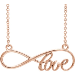 - Jewels By Lux 14K Rose Gold Love Infinity-Inspired 17