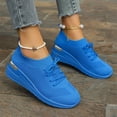 thumbnail image 4 of EKVAHL Women's Orthopedic Wedge Walking Sneakers, Knit Lace Up Tennis Shoes, Arch Support Gym Shopping Casual Shoes Blue, 4 of 5