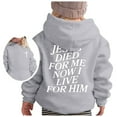 thumbnail image 4 of XAOFW Kids Hoodies Girls Inspirational Sweatshirts Long Sleeve Hood Letter Printing Autumn Winter Pocket Cozy Soft Fashion Party Night Pullover, 4 of 4