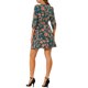 thumbnail image 3 of INSPIRE CHIC Vestido Floral de Manga 3/4 con Cintura Ajustable y Volantes Falso Azul Verde L, 3 of 5