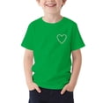 thumbnail image 4 of Babcutegg Solid Color Casual Short Sleeve Top With Subtle Rhinestone Accents And Minimalist Print For Kids Army Green Size 10, 4 of 7