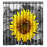 YKCG Sunflower Artwork Waterproof Fabric Bathroom Shower Curtain 66x72 inches