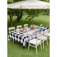 thumbnail image 3 of Easter Outdoor Tablecloth - 60x84 Inch Rectangle Dining Table Cover, Spring Bunny Botanical Blooms Flowers Black Plaid Waterproof Outdoor Table Cloth with Umbrella Hole & Zipper for Picnic/Patio, 3 of 7