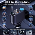 thumbnail image 2 of Cargador de coche OHLPRO 5 en 1 retráctil de 168 W con doble cable USB C, 2 of 8