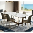 thumbnail image 6 of Furniture of America Jorvik Upholstered Metal Side Chairs, Set of 2, Gold and Taupe, 6 of 6