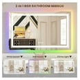 thumbnail image 3 of LED Bathroom Mirror 36x32 Inch with RGB Backlit and Front Light, Stepless Dimmable Vanity Mirror with Anti-Fog, Memory Function, Shatter-Proof Glass for Modern Bathrooms, 3 of 6