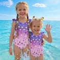 thumbnail image 7 of Abcomgle Toddler Swimsuit Girl 3t Gradient Stars One Piece Girls Swimsuit Ruffled Stretchy Girls Swimwear, 7 of 7