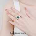 thumbnail image 4 of 5ct Blue/Green/Yellow Moissanite Rings for Women Round Cut D Color VVS1 Engagement Diamond Rings 6-Prong Moissanite Wedding Rings for Women with Certificate, 4 of 7