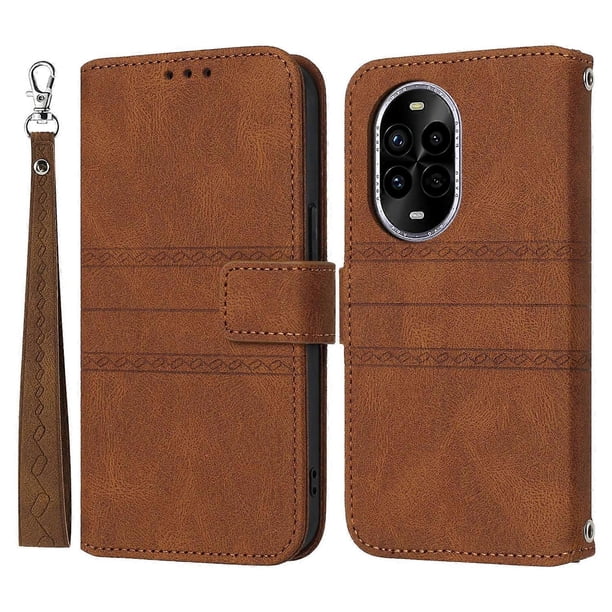 For Huawei nova 13 Pro 5G Case Wallet Skin-Touch Leather Imprinted Phone Cover - Black