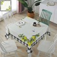 thumbnail image 2 of Rectangle/Square/Round Waterproof Tablecloths 60x60 Inch, Summer Lemon Polyester Table Cloth Table Cover Tabletop Decorations for Wedding Buffet Party Dinner Farm Black and White Buffalo Plaid, 2 of 6