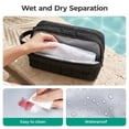 thumbnail image 2 of BAGSMART Toiletry Bag for Travel, Small Makeup Cosmetic Bag with Double Zippers & Handle, Water Resistant Shaving Pouch Organizer Dopp Kit for Toiletries Accessories, Black  (Grid Quilted), 2 of 9