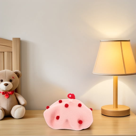 OFFIGAM Baby Woolen Mushroom Hat 1 Set French Vintage Style Warm Cap for Girls Daily Outings and Outdoor Use