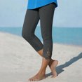 thumbnail image 3 of BUIGTTKLOP Capri Leggings for Women Dressy Causal High Waisted Lace Patchwork Cropped Pants Stretch Ladies Pull on Summer Capris, 3 of 8