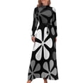thumbnail image 2 of Vestido largo monocromático con flores abstractas, vestidos de fiesta elegantes para mujer 2024, vestidos de novia para mujer, vestidos para mujer 2024, 2 of 5