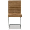 thumbnail image 4 of Signature Design by Ashley Strumford Modern Faux Leather Dining Upholstered Side Chair, Set of 2, Light Brown & Black, 4 of 5