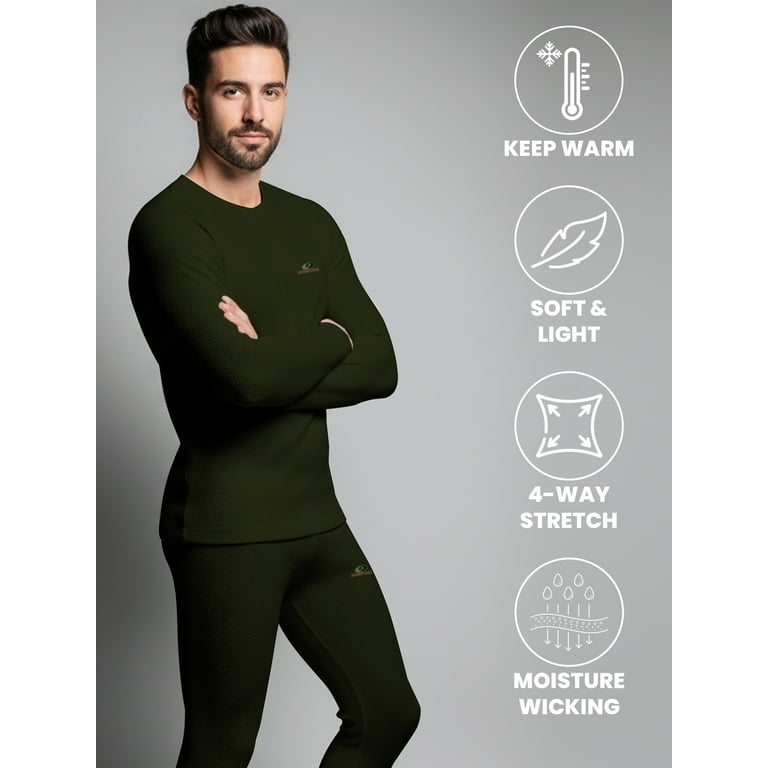 Mossy Oak Mens Thermal Underwear Set Insulated Shirt & Long Johns