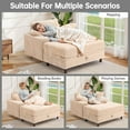 thumbnail image 4 of 54" Chaise Lounge Chair Indoor, Multifunctional Oversized Chaise with Storage Ottoman and Pillows, Upholstered Sleeper Chair- Plush Sofa Bed for Living Room, Bedroom, Office, Khaki, 4 of 9