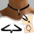 thumbnail image 2 of SGACAI Collar gargantilla de corazón con colgante de cristal para mujer, joyería de moda, collar de encaje S2E, 2 of 6