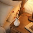 thumbnail image 7 of MMJ Fluted Ceramic Vase Set of 2 Matte Black White Table Centerpiece Home Decor 8.27x5.12x5.12in With Leaves, 7 of 7