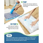 Vacuum Storage Bags with Pump, Space Saver Vacuum Seal Storage Bags 6-Pack Sealer Bags for Clothes, Clothing, Bedding, Comforter, Blanket, 32x24