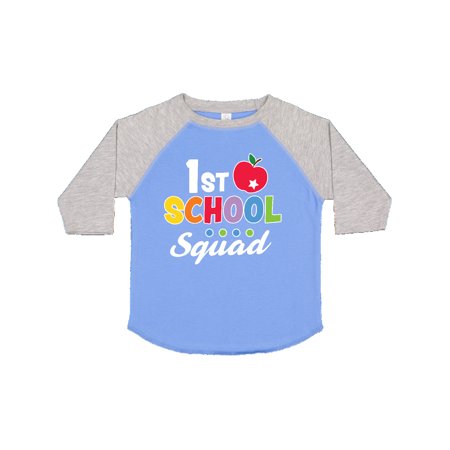 

Inktastic 1st Grade School Squad with Apple and Star Gift Toddler Boy or Toddler Girl T-Shirt