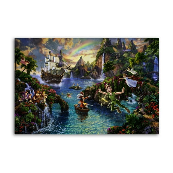 Peter Pans Never Land Painting On Canvas Wall Art Poster Scroll Picture Print Living Room Walls Decor Home Posters 12x18inch(30x45cm)