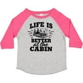 thumbnail image 3 of Inktastic Life is Better at the Cabin with Trees and Moon Boys or Girls Toddler T-Shirt, 3 of 5