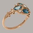 thumbnail image 3 of LBG British Made 18k Rose Gold Synthetic Cubic Zirconia & Real Genuine London Blue Topaz Womens Statement Ring - 33 size options - Size 5.75, 3 of 6