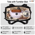 thumbnail image 5 of SUOSDEY Corduroy Tote Bag with Laptop Compartment&Cup Holder,Multipocket Work Tote for College,Teacher,Travel Crossbody Handbag, 5 of 7
