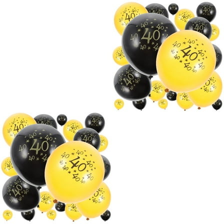 2 Pieces Golden Decoration 40 Birthday Balloon New Year's Balloons