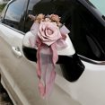 thumbnail image 4 of Elegant Artificial Flower Bowknots Faux Flower Wedding Car Decors Set for Glasses and Door Elegant Embellishment, 4 of 9