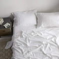 thumbnail image 4 of Simple&Opulence 100% French Linen Pillowcase Queen Size-Set of 2- Washed Solid Color Pillow Cases Embroidered -Soft and Durable (White, 20''x30''), 4 of 5