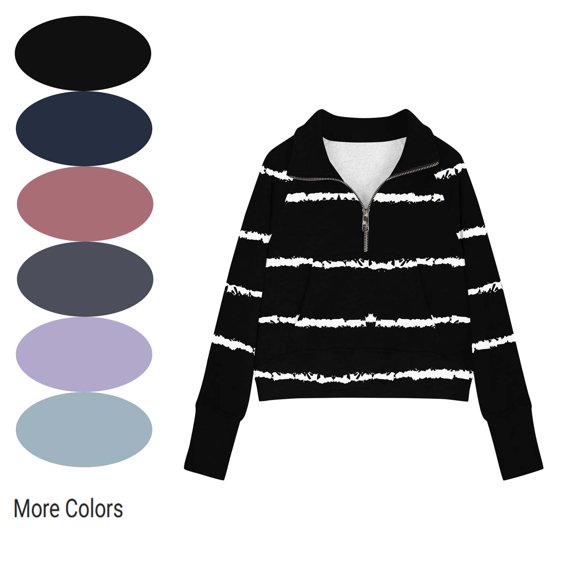 Hvobtty Toddler Girls Sweatshirts, Toddler Fall Tops, Middle Big Half Zip Crewneck Sweatshirt Long Sleeve Pullover Crop Kids Fleece Sweatshirts Black 5-6 Years