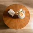 thumbnail image 6 of 31.50"Vintage Style Bucket Shaped Coffee Table with storage function, for Office, Dining Room and Living Room, Brown, 6 of 16