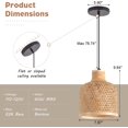 thumbnail image 7 of Arturesthome Modern Bamboo Woven Pendant Light Set of 2, 7.8" Coastal Bamboo Natural Pendant Lighting Fixture for Kitchen Dining Room Living Room Foyer, 7 of 7