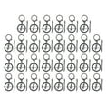 thumbnail image 1 of 30 juegos de anillos de llavero, juego de cadena de anillos de llavero de metal, joyería colgante artesanal para suministros de llavero DIY, color plateado y negro, 1 of 5