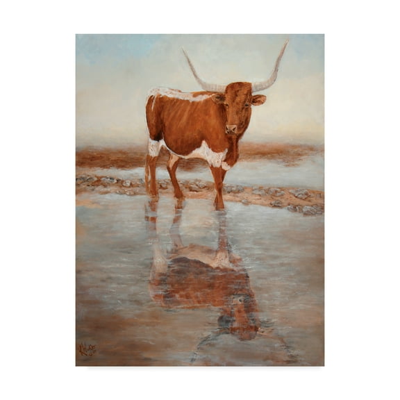 Trademark Fine Art 'Looking Glass Longhorn' Canvas Art by Kathy Winkler