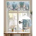thumbnail image 7 of Ocean Coral Valances for Windows Shell Starfish Plant Leaf Coastal Rustic Valance Rod Pocket Light Filtering Short Window Treatments Curtains for Kitchen Bathroom Living Room Bedroom, 60 x 18 Inch, 7 of 7