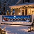 thumbnail image 6 of Christmas Yard Fence Banner Long Festive Decoration with Santa Reindeer for Outdoor Patio Railing Wall Holiday Decor, 6 of 9