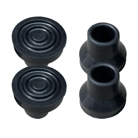4 Pcs Cane Tips Crutch Ferrules Replacement Bottom Ends Cane End Tips Cover Protector Heavy Duty Black