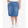 thumbnail image 4 of Alfred Dunner Womens Plus-Size Dark Wash Denim Midi Skirt, 4 of 6