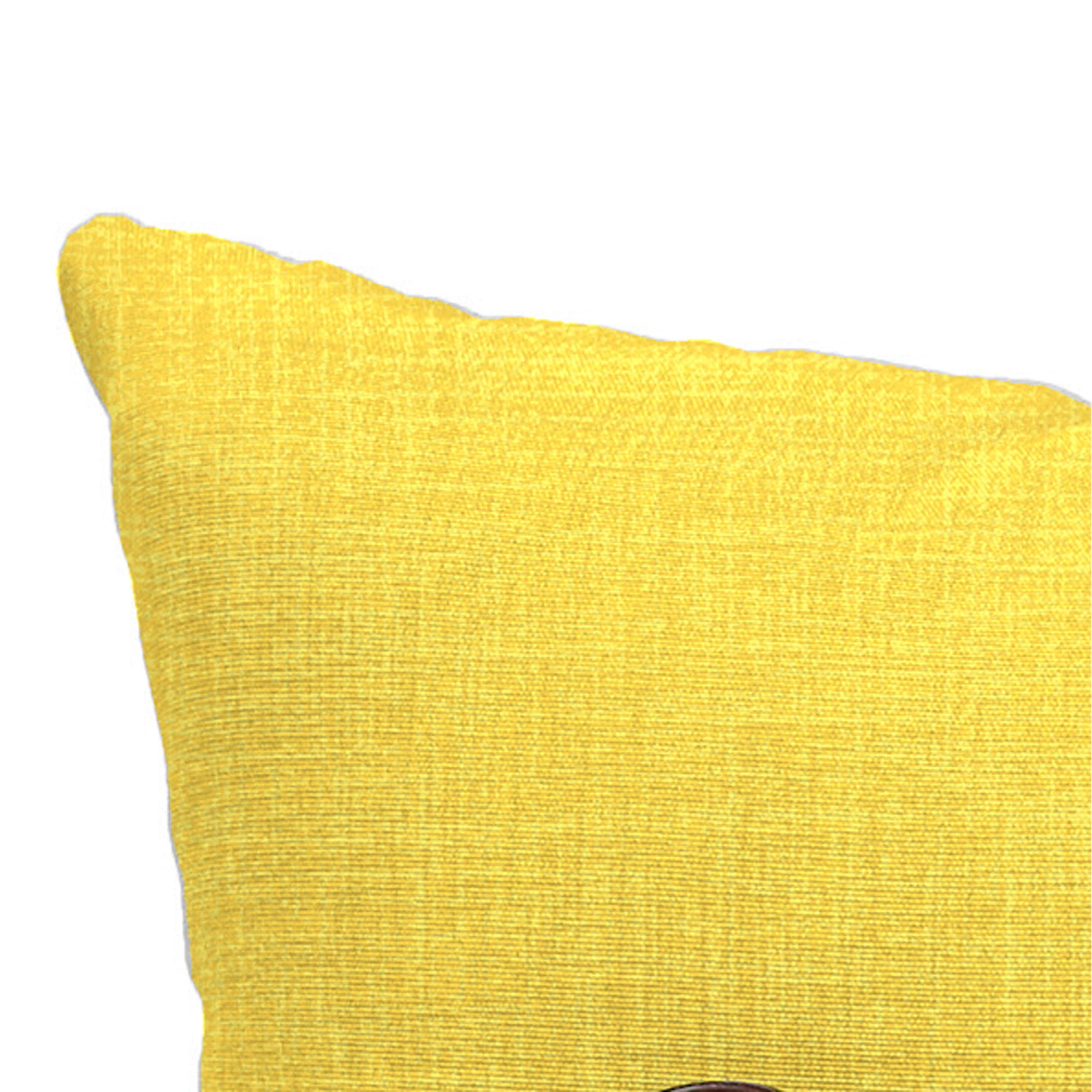 Jordan Manufacturing 13" x 20" Celosia Spring Yellow Crosshatch Rectangular Outdoor Lumbar Throw Pillow with 3 Coconut Buttons (2 Pack)