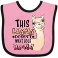 thumbnail image 3 of Inktastic This Llama Doesn't Want Your Drama Cute Llama Boys or Girls Baby Bib, 3 of 4