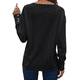 thumbnail image 3 of Blusas Elegantes e Informales para Mujer, con Cuello en V, Larga, Botones, Encaje Calado y Bordado. Negro L, 3 of 7
