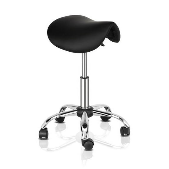 OmySalon Saddle Stool Rolling Chair Swivel Wheels without Backrest