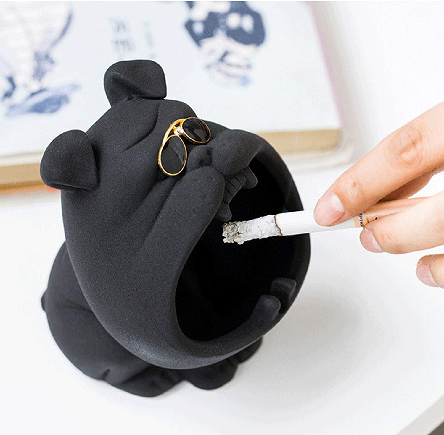 Ceramic Ashtray,DogOpenMouth Style,Ashtray Use Indoor or Outdoor,Ash