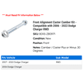 thumbnail image 2 of Front Alignment Caster Camber Kit - Compatible with 2006 - 2022 Dodge Charger RWD 2007 2008 2009 2010 2011 2012 2013 2014 2015 2016 2017 2018 2019 2020 2021, 2 of 2